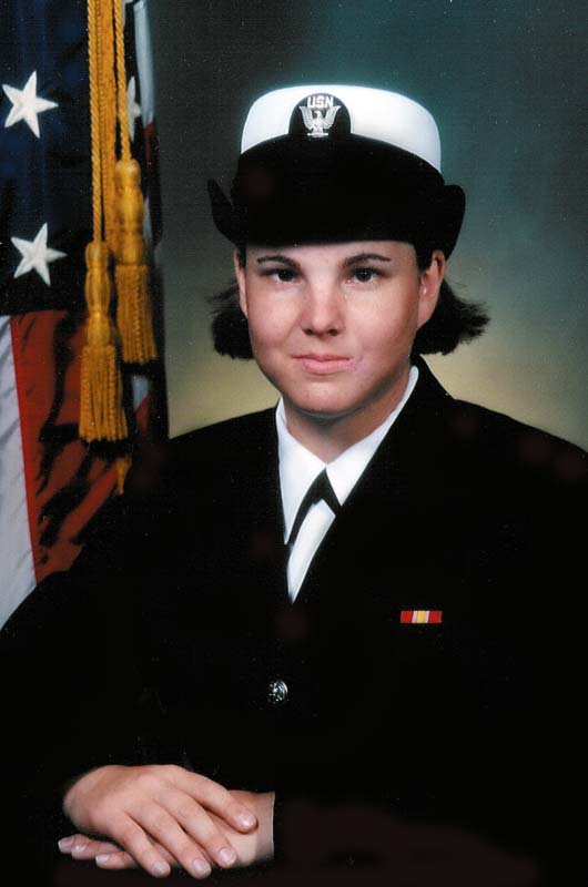 My daughter Jessica Wise in her basic training photo for the Navy, 2004