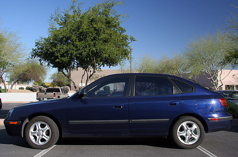 Our Hyundai Elantra at two and one half years old with 92,300 miles moments before we traded it in