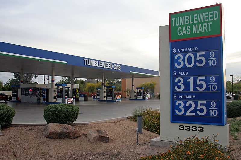 Gasoline reaches $3.05 a gallon here in Phoenix, Arizona