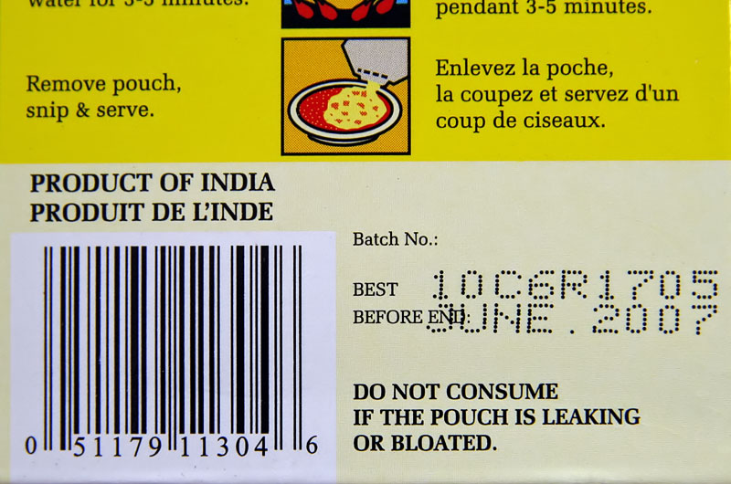 Barcode for Indian grocery item