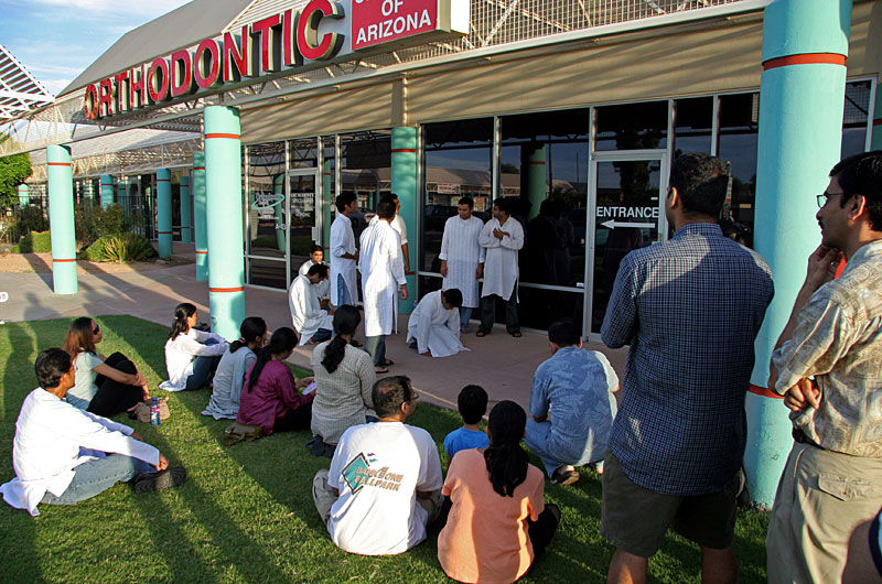 Local Hindu church group performing a street play in Phoenix, Arizona