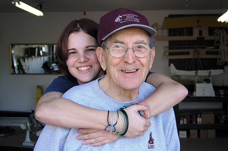 My daughter Jessica Wise with her great grandfather Herbert John Kurchoff who passed away this evening