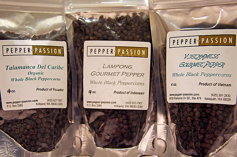 Various dried pepper corns ordered from Bruce Morgan of www.pepper-passion.com