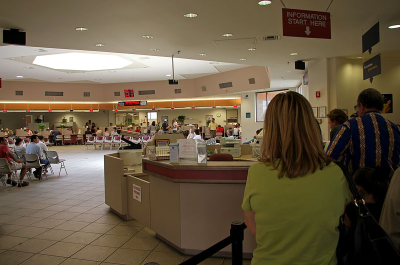 The lobby of the Scottsdale Motor Vehicle Department