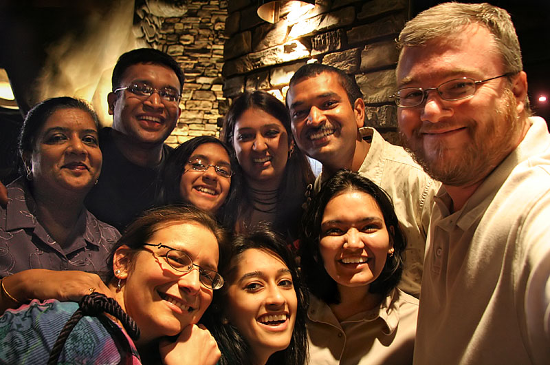 Sonal, Krupesh, Khushboo, Renu, Gautam, Caroline, Rinku, and me John Wise out for dinner at P.F. Chang's in Phoenix, Arizona