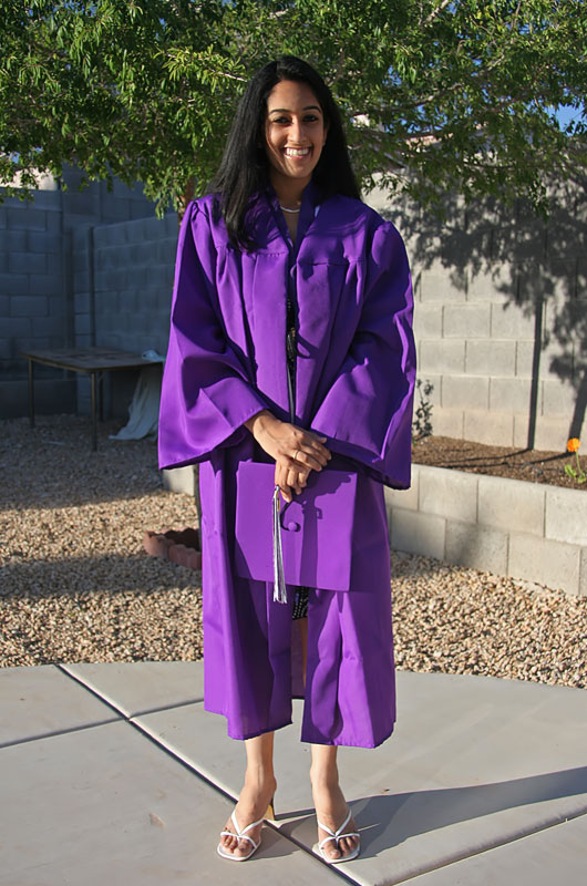 Hemu Patel on graduation day from North Canyon High School in Phoenix, Arizona