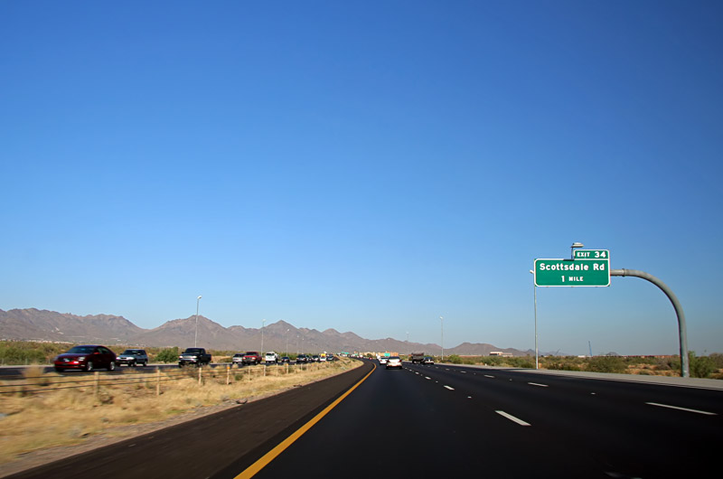 Loop 101 travelling around Phoenix, passes through Scottsdale on this section of freeway