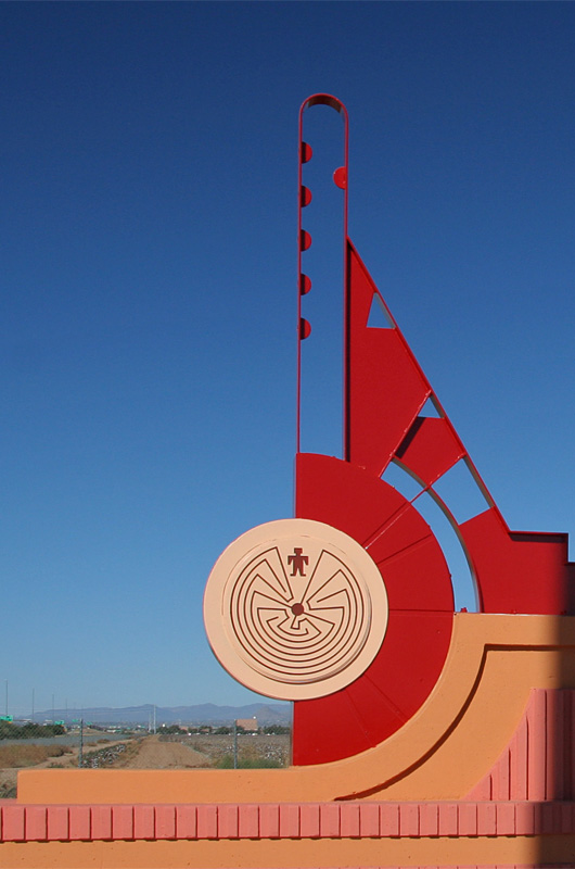 A marker on the border of the Salt River Pima Indian Reservation near Scottsdale, Arizona