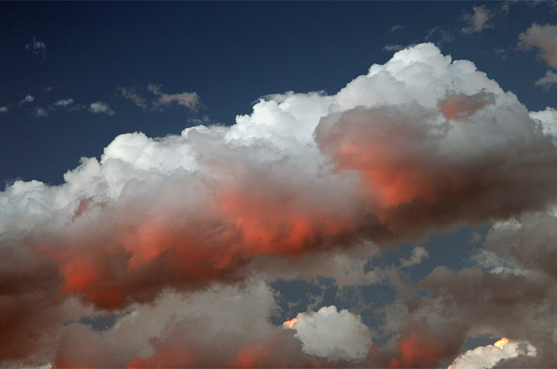 Pink fringed clouds at sunset over Phoenix, Arizona