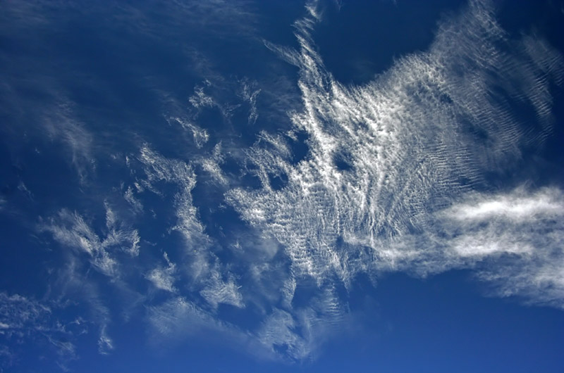 Blue sky and little fluffy clouds over Phoenix, Arizona