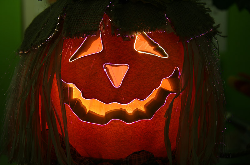 A fiber optic pumpkin