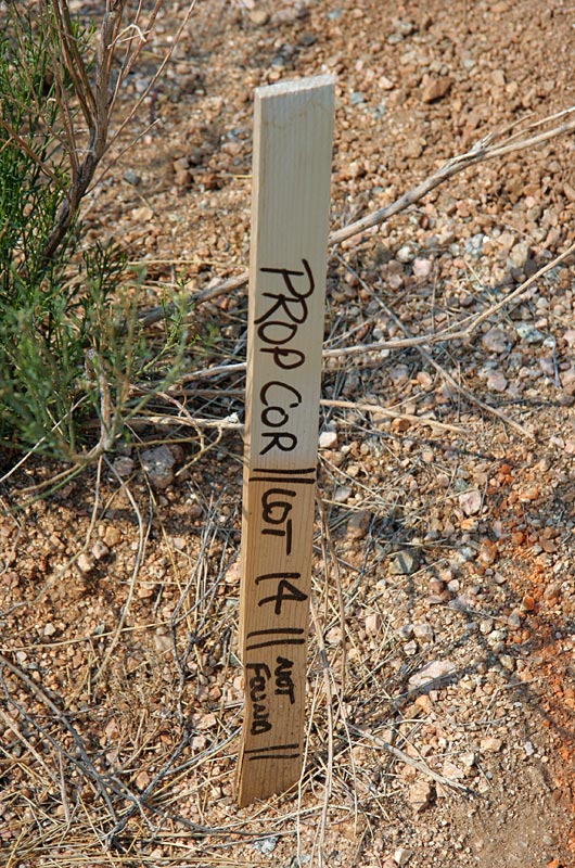 A stick identifying a future home site