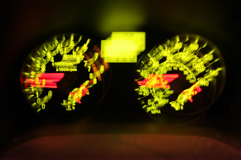 Dashboard instruments at night