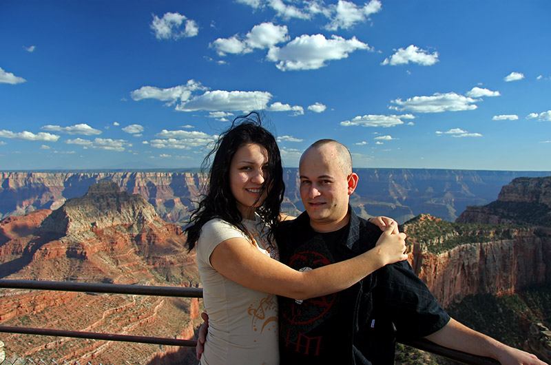 Maria and Nelson Tello at Cape Royal on the north rim of the Grand Canyon National Park in Arizona