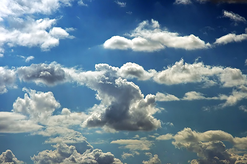 Clouds on a blue sky over Phoenix, Arizona