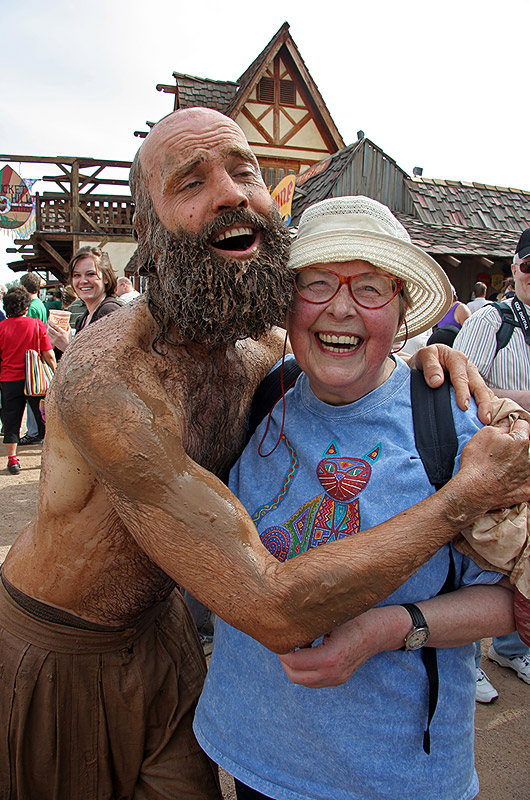 My mother-in-law with one of the Wyld Men at the Renaissance Festival in Arizona