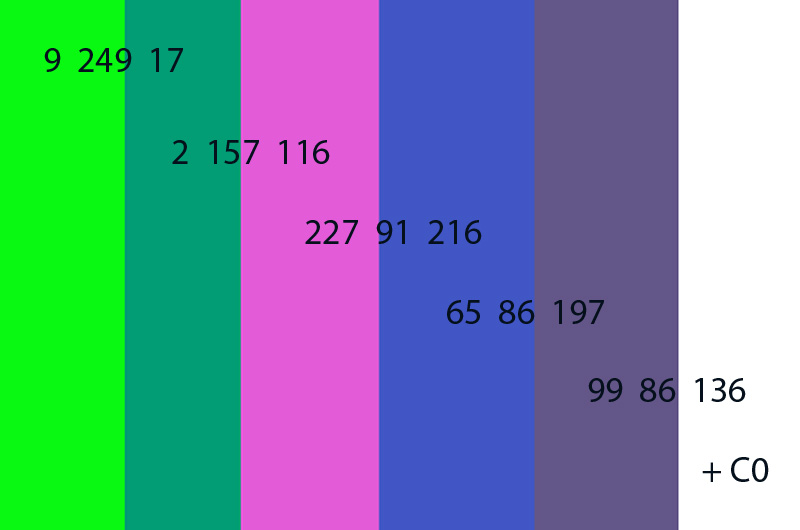 RGB color values for a prohibited hex number