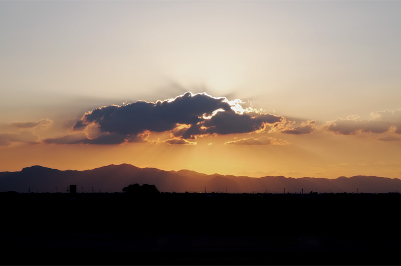 Sunset over the White Tank mountains west of Phoenix, Arizona