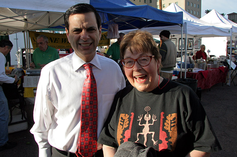 Phoenix Mayor Phil Gordon and Jutta Engelhardt at the Phoenix Public Market