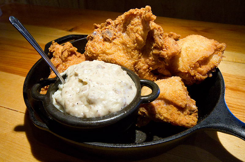 Fried chicken dinner, tastes like hot buzzard