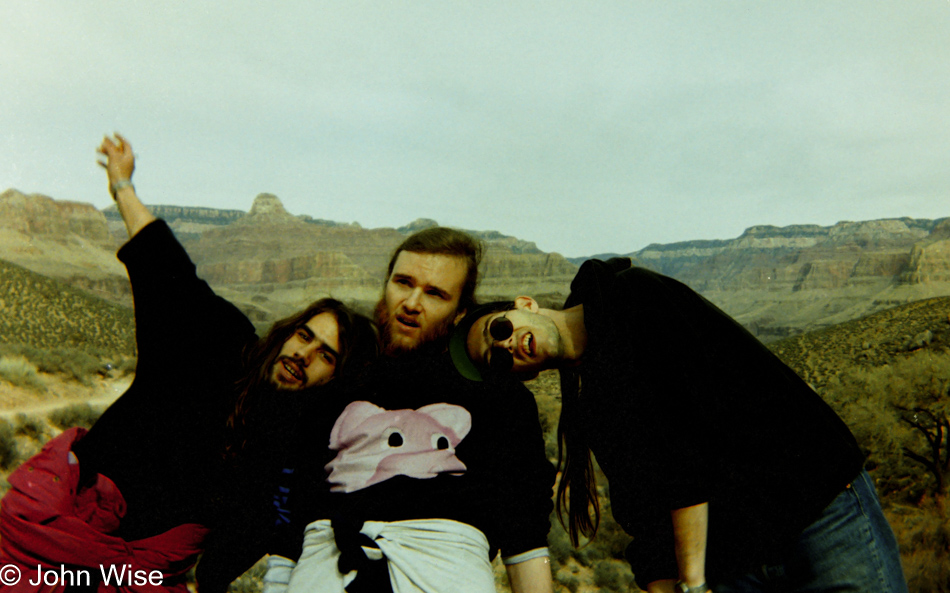 Klaus Singer, John Wise, and Jo Lincke at the Grand Canyon National Park, Arizona