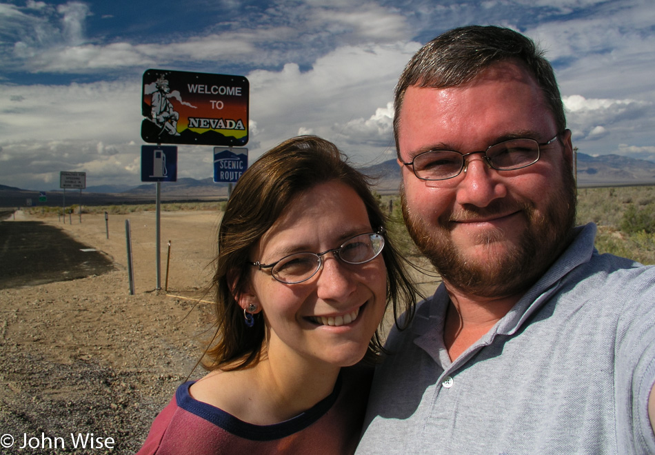 Caroline Wise and John Wise at Nevada State Sign