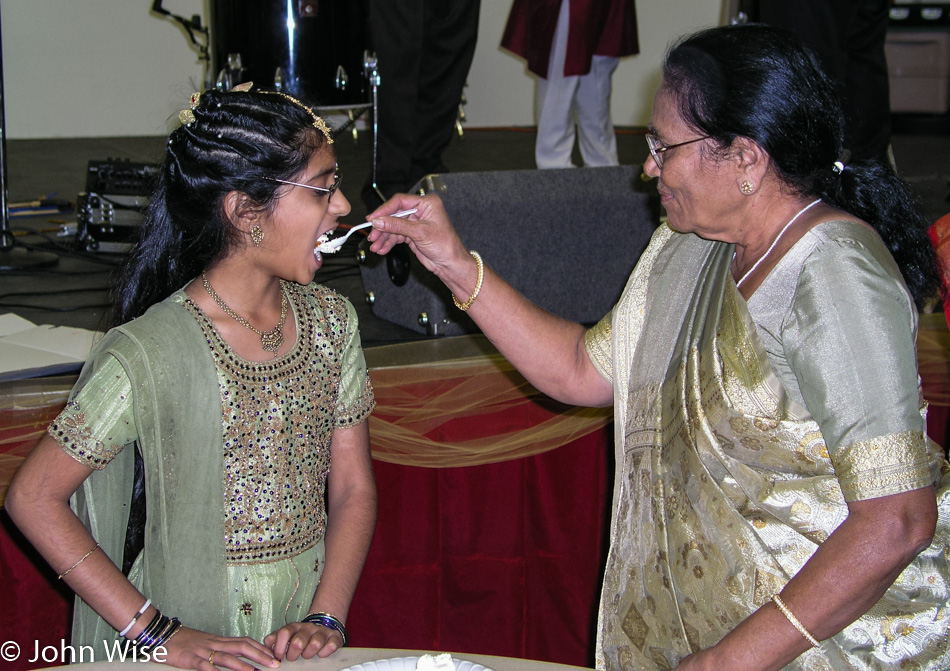 Kushbu Patel and her Grandmother at Garba and Kushbu's Birthday in Phoenix, Arizona