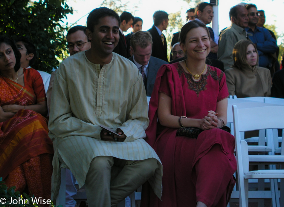 Jay Patel and Caroline Wise at the wedding of Alka and Hitesh in Phoenix, Arizona