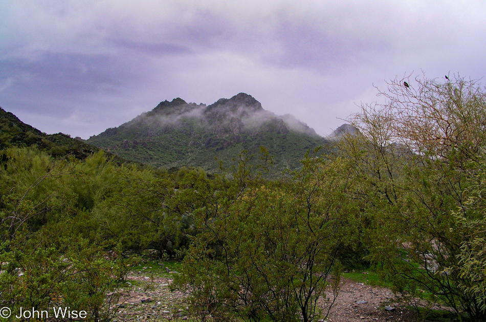 Low Clouds hovering over mountain in Phoenix, Arizona