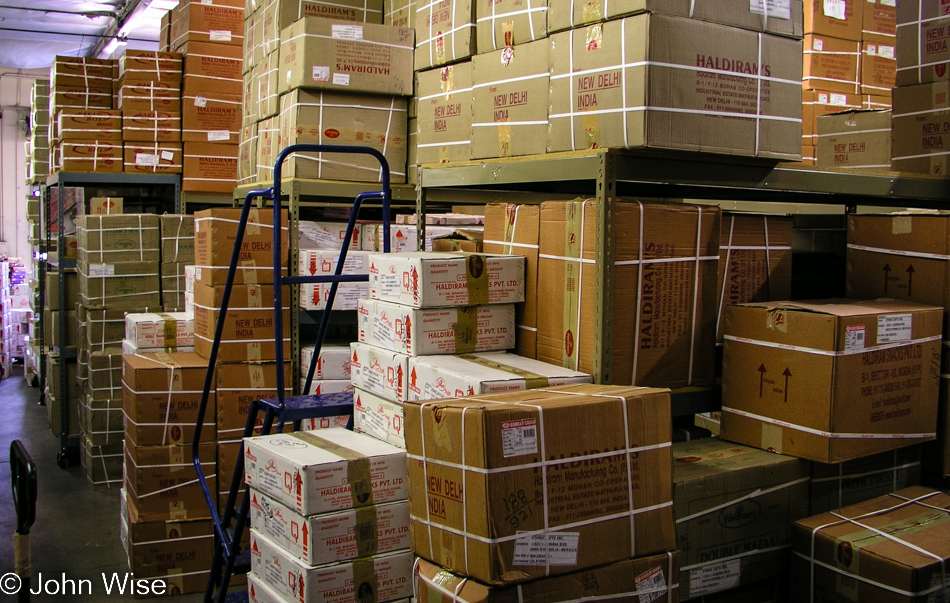 Warehouse for Haldiram products, sweets and snacks from India in Artesia, California