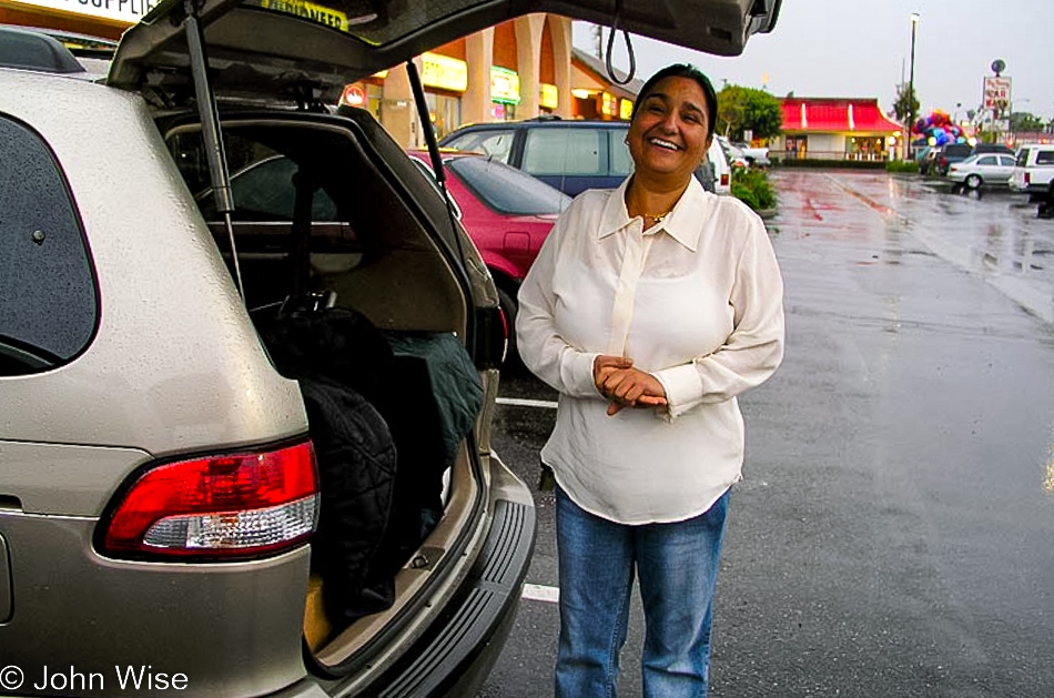 Shana delivering Paneer cheese to us at Little India Market in Artesia, California