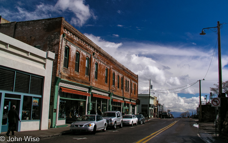 Main Street Jerome, Arizona is lined with buildings built well over 100 years ago for this mountain side mining town