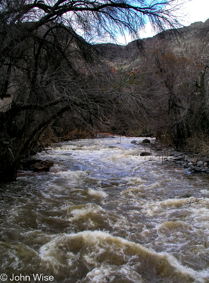 Oak Creek Canyon is home of to the Oak Creek which due to a very wet winter is running high in Sedona, Arizona