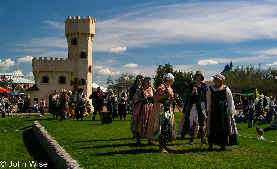 With a bit of castle in the background, medieval dancers begin their performance