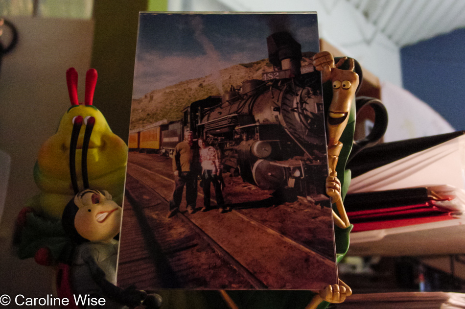 A photo of John Wise and Caroline Wise on Caroline's desk at work in Scottsdale, Arizona