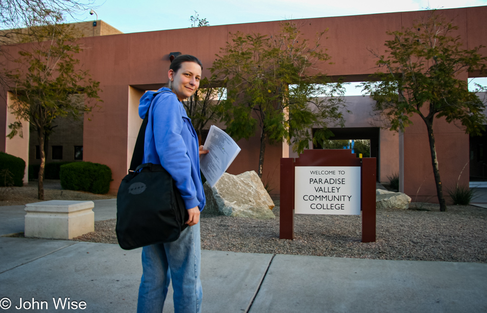 Caroline Wise entering Paradise Valley Community College in Phoenix, Arizona