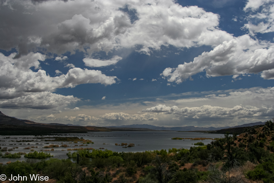 North end of Lake Roosevelt which is filled to near capacity in Arizona