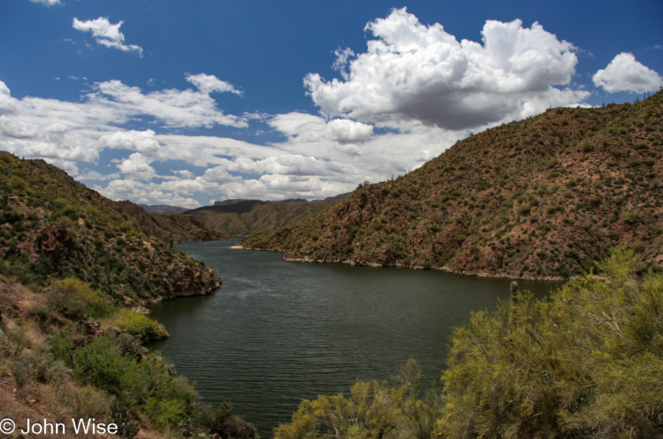 Apache Lake near the base of Roosevelt Dam on the Apache Trail in Arizona