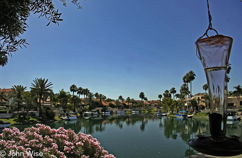 When money is of no concern even desert dwellers can live on artificial lakes and go boating under the 120 degree sun in Scottsdale, Arizona