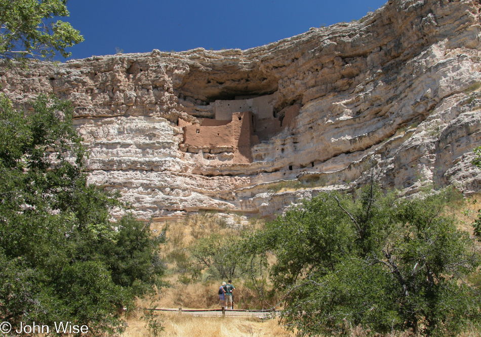 The cliff dwelling high on a sheer rock face known as Montezuma's Castle National Monument in Arizona