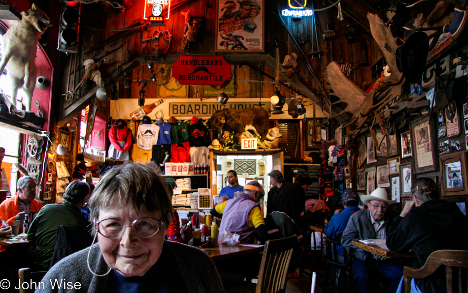 Jutta Engelhardt at Handlebars Saloon in Silverton, Colorado