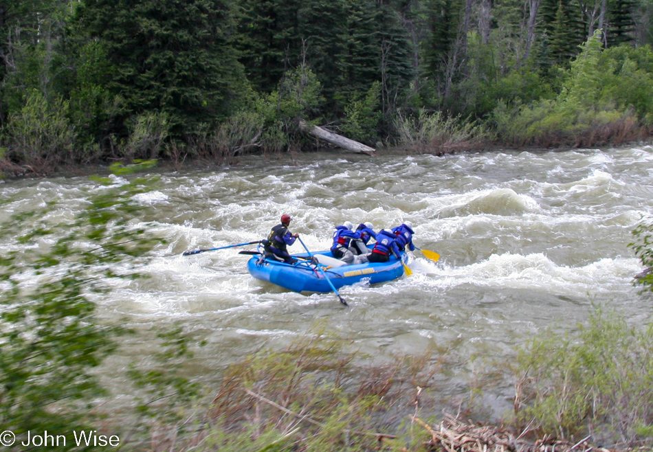 Rafting the Animas River next to the Durango & Silverton Steam Train in Colorado