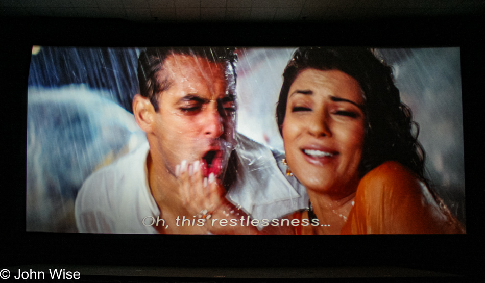 Photo from inside the theater watching the Bollywood film Maine Pyaar Kyun Kiya starring Salman Khan and Sushmita Sen