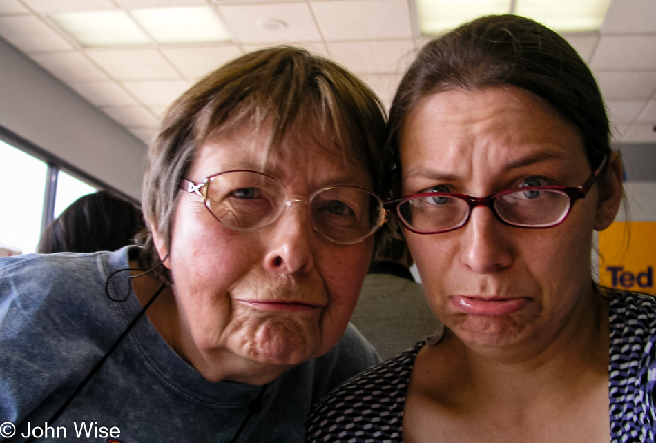 My mother-in-law, Jutta Engelhardt and Caroline Wise at the airport just before Jutta departs for her return to Frankfurt, Germany