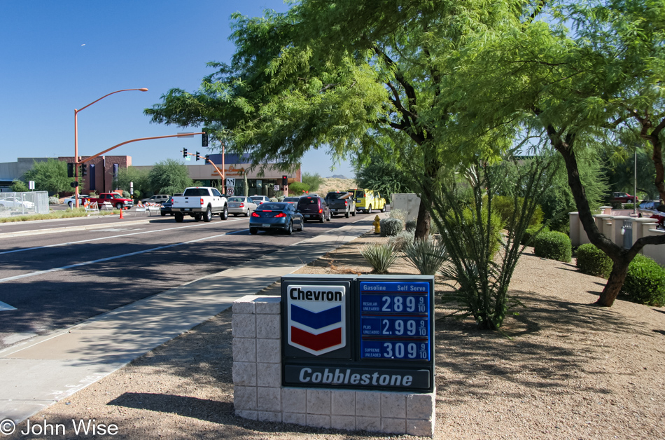 Gasoline getting more expensive by the minute here in Phoenix, Arizona