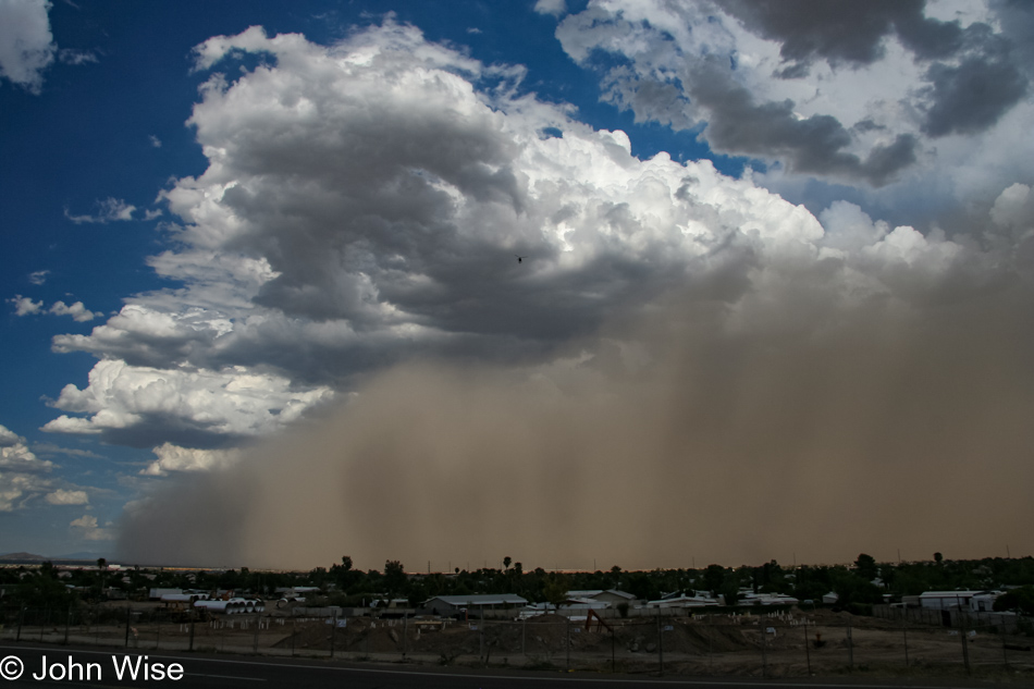 A dust storm rolling over Phoenix, Arizona