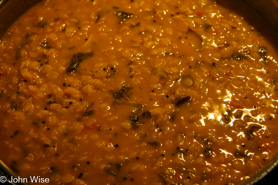 The Indian dish dahl as cooked by John Wise in Phoenix, Arizona