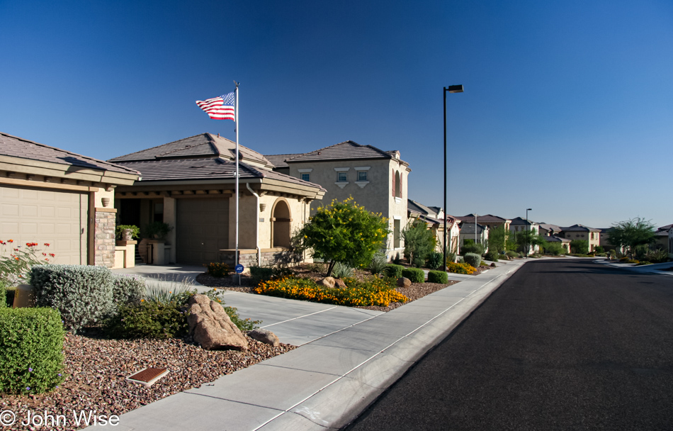 This is the white side of the road, Anthem, Arizona a new corporate owned community lacking any low cost housing keeping undesirable minorities at arms length