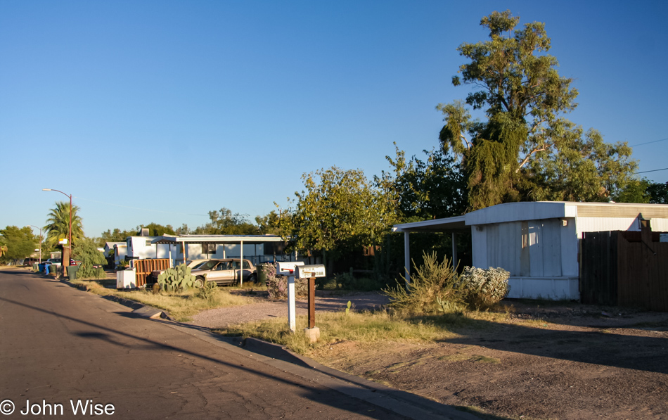 This is the other side of the road, this is the poor area where all races are allowed to come together and live in squalor in Phoenix, Arizona