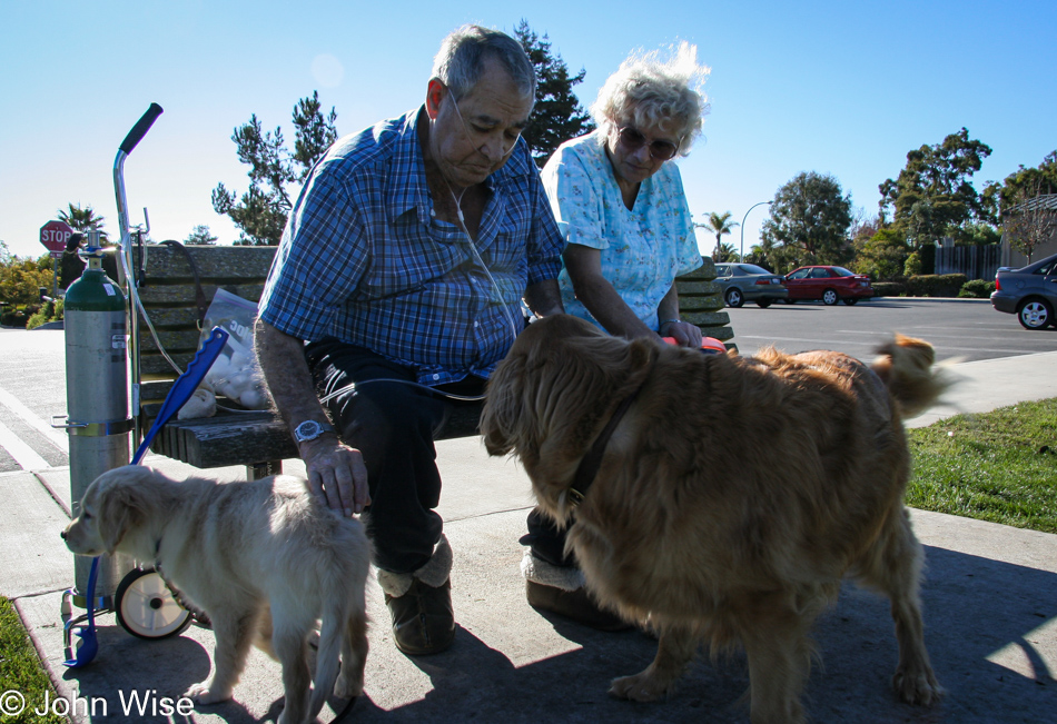 Chester, Tula, Woody and Ann Burns in Santa Barbara, California 